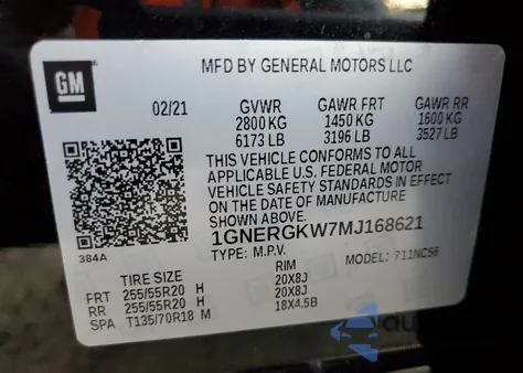 1GNERGKW7MJ168621